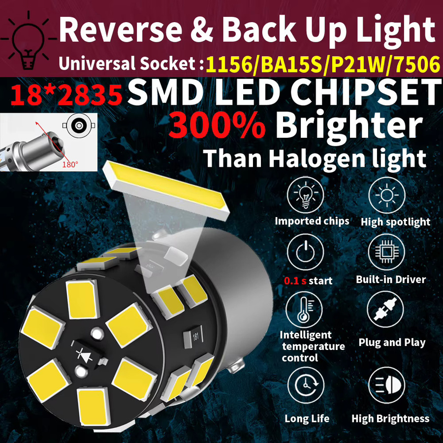 Neallor P21W 1156 BA15S LED Rückfahrlicht Set für Seat Ibiza, Leon, Arona, Altea und Alhambra, 2 Stück, 12V - Bild 2