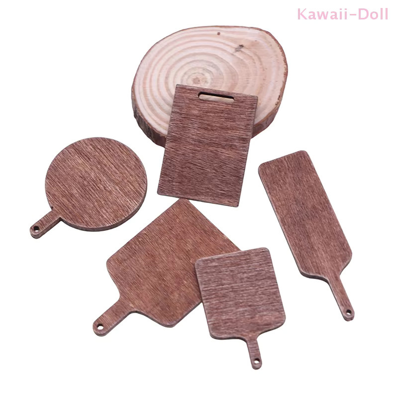 DIAPER&CORED Miniatur Brot Dessert Bord Modell, 5-teiliges Set, Holz, Bunt / Mehrfarbig - Bild 1