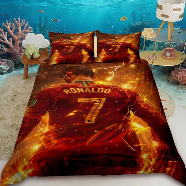 Flylo Bettwäsche-Set Cr7 Fußballstar mit Motivdruck, Rot, B/H: 155 x 220 cm - Bild 1