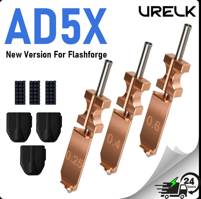 Flashforge AD5X Schnellwechsel-Düsen-Kit mit 0,25 mm, 0,4 mm und 0,6 mm Düsen, Bürste und Silikonabdeckung für Hotend und Extruder - Bild 1