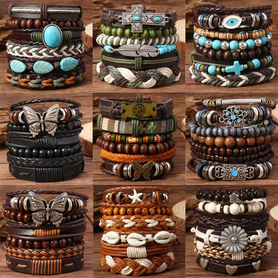 Lederarmband, Vintage, Bunt, Herren - Bild 1