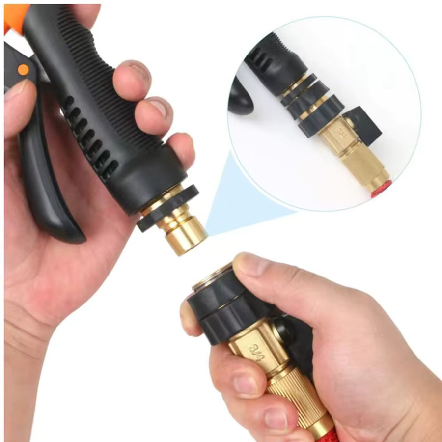 Kaikarai Gartenschlauch-Schnellkupplung Set 3/4 Zoll in Gold mit männlichen und weiblichen Schnellverbindungsstücken für dein Gartenschlauch-Zubehör - Bild 3