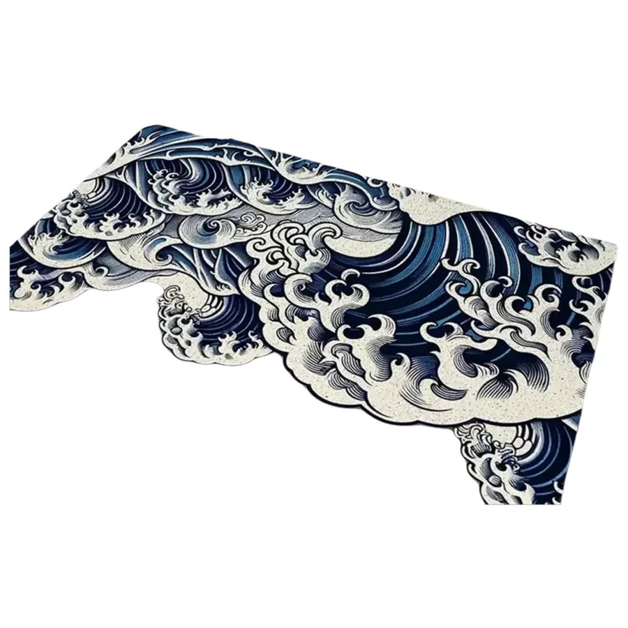 VIKAMA Kanagawa Wave Bodenmatte im japanischen Ukiyoe-Design, rutschfest und verschleißfest, Blau, B/T: 60 x 40 cm - Bild 5