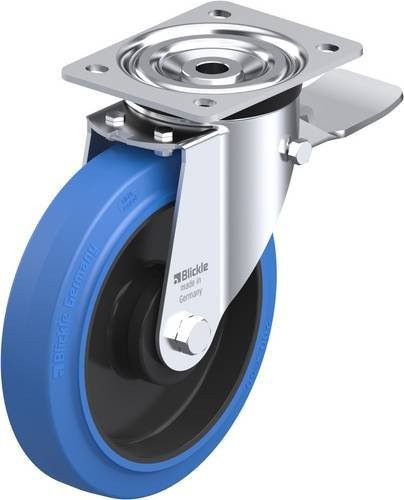 Blickle L-POEV 200KA-ST-SB Lenkrolle mit Feststeller in Blau und Schwarz mit 200 mm Rad-Durchmesser und 400 kg Tragfähigkeit - Bild 1