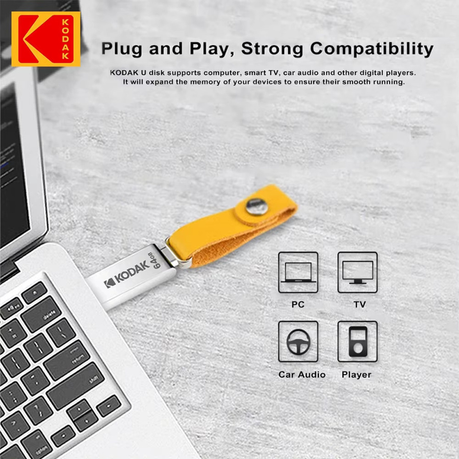 Kodak K122 Metall Mini USB 2.0 Flash-Laufwerk USB-A in Silber mit 32GB - Bild 4
