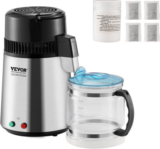 VEVOR Wasser-Destillierer Reinigungsmaschine aus Edelstahl in Silber mit 4 l Fassungsvermögen - Bild 1