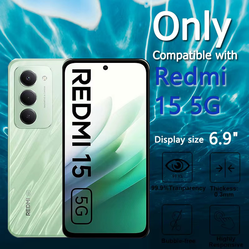Xiaomi Displayschutzfolie aus gehärtetem Glas für Redmi 15 5G, 6,9 Zoll, transparent, 1–4 Stück - Bild 4