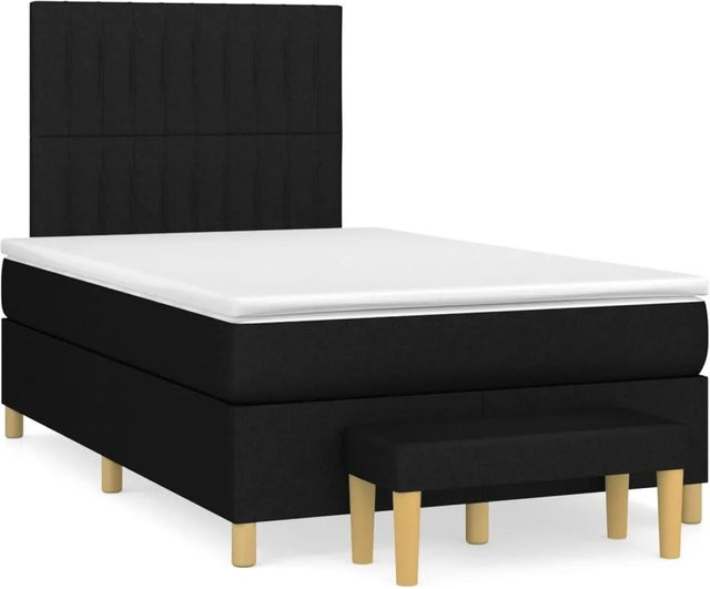 vidaXL Boxspringbett mit Matratze Hybrid-Design in Schwarz, B/T/H: 120 x 200 x 128 cm - Bild 1