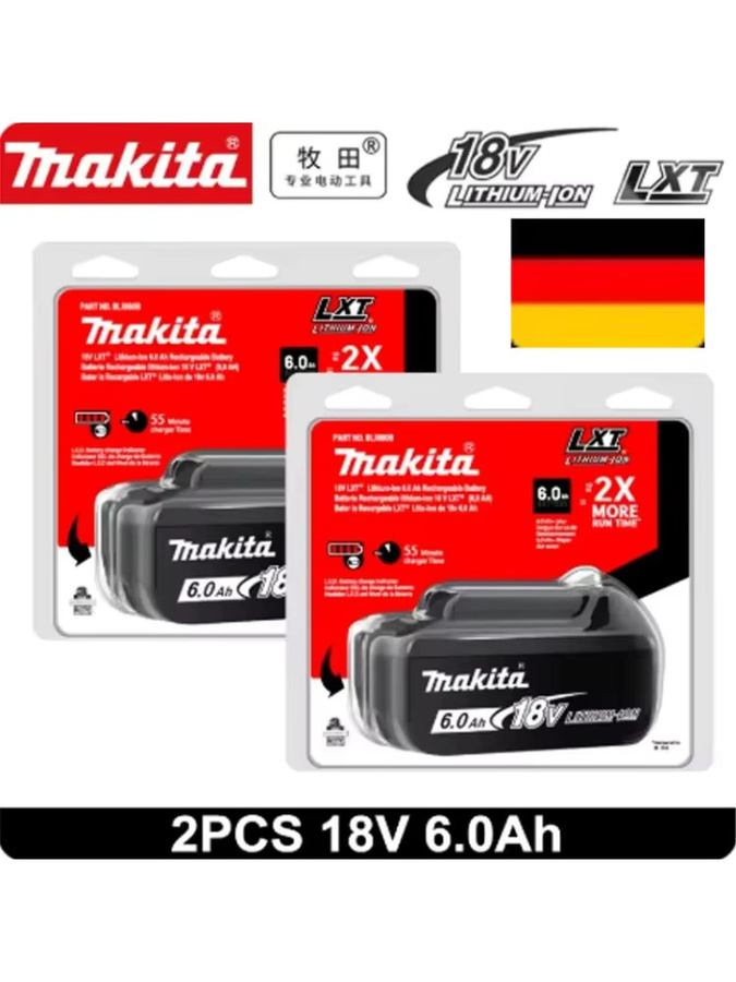 Makita BL1860 wiederaufladbarer 18V 6Ah Lithium-Ionen-Akku in Schwarz für LXT 400 Serie - Bild 5