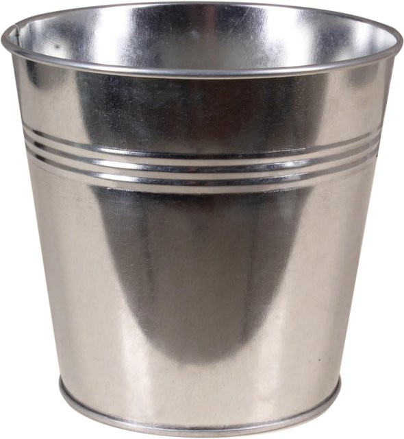 Moderner Zink-Übertopf in Silber, Durchmesser: 14 cm, Höhe: 12 cm - Bild 1