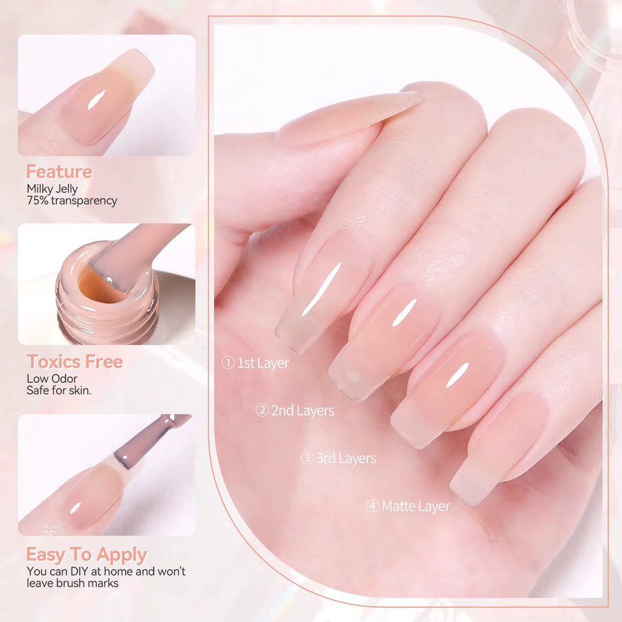 BORN PRETTY Purple Jelly Nude Gel-Nagellack, 10 ml, natürlich - Bild 2