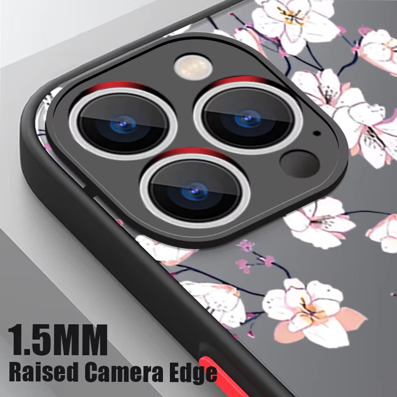 YISHANGOU Magnetische Handyhülle mit buntem Blumenmuster für iPhone 16 15 14 13 12 Pro Max Plus, stoßfeste Acryl-Matte-Abdeckung, Multicolor - Bild 3