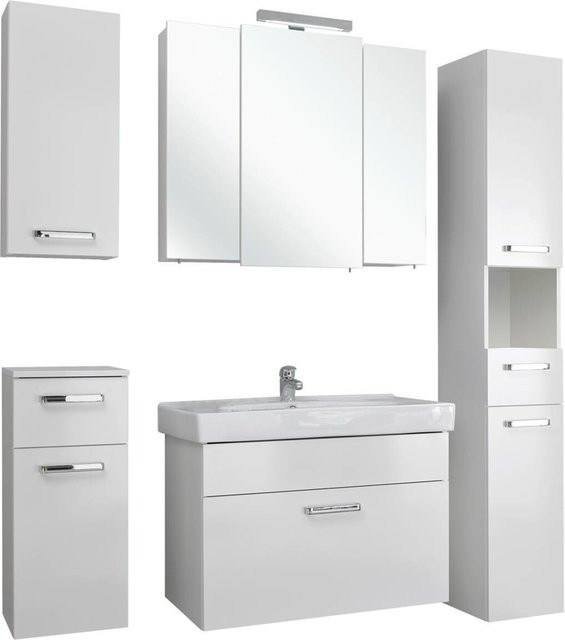 Pelipal Badezimmer-Set Quickset 312 in Weiß Glänzend, 6-teilig, B/H/T: 143 x 200 x 48 cm - Bild 1