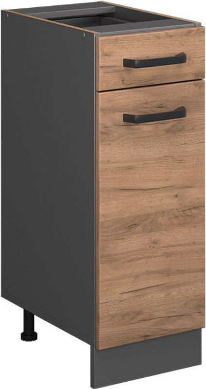 Vicco Küchenunterschrank R-line in Eiche Natur und Anthrazit aus Holzwerkstoff ohne Arbeitsplatte, Breite: 30 cm - Bild 1