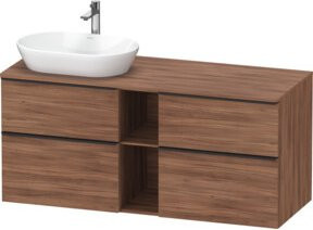 Duravit Waschtischunterschrank D-Neo in Weiß und Nussbaum Natur mit 2 Schubladen - Bild 1