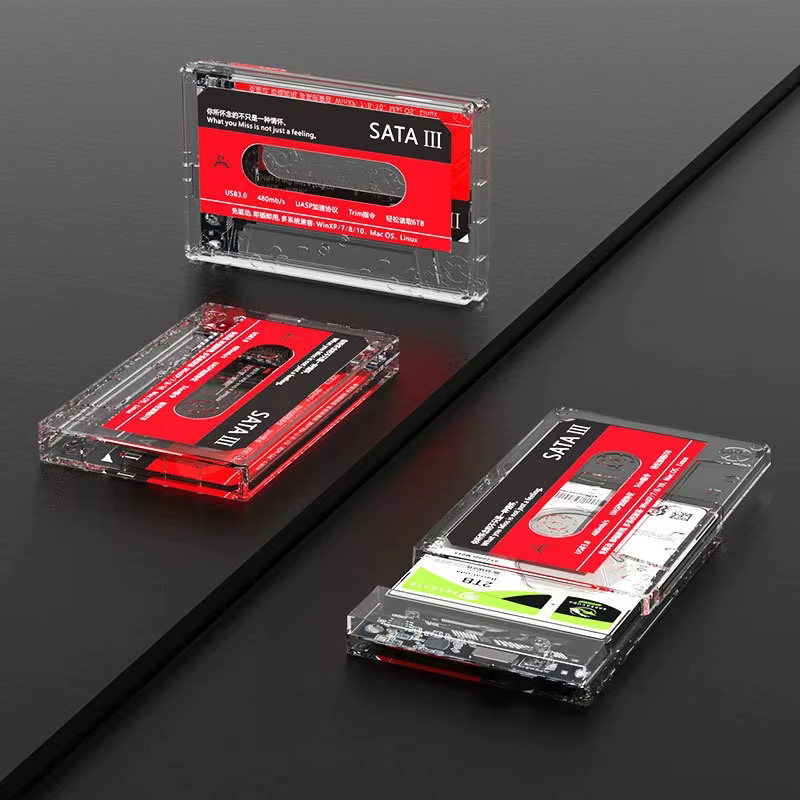 Deepartner Externes Festplattengehäuse 2,5 Zoll USB 3.0 SATA 3.0 mit UASP Unterstützung, Schwarz/Transparent - Bild 2