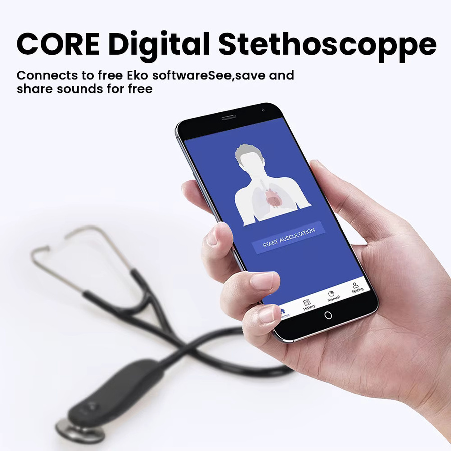 Sinohero Digitales Bluetooth-Stethoskop in Schwarz für Kliniken und Krankenhäuser - Bild 4