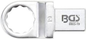BGS Einsteck-Ringschlüssel 6903-19 aus Chrom-Vanadium in Silber, Größe 19 mm mit Aufnahme 14 x 18 mm - Bild 1