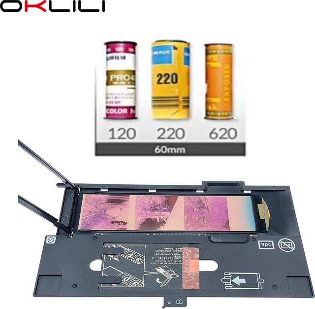 OKLILI Scanner-Folienhalter Brownie Asp 120-220-620 60 mm Slide/Negative Cover Guide Ersatz für Epson V500 V550 V600 in Schwarz - Bild 1