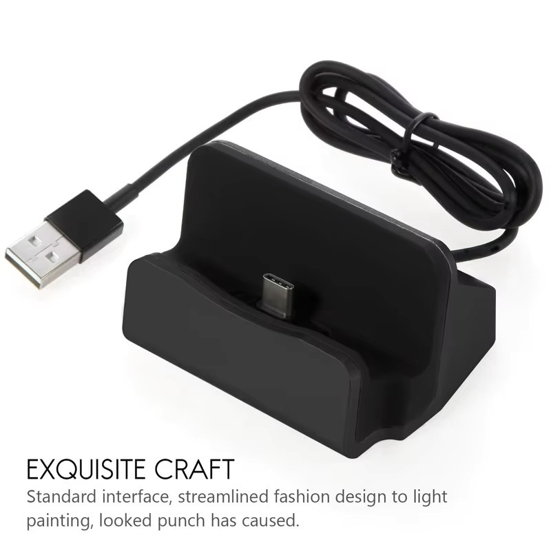 NMEGOU USB-C Ladestation und Smartphone Halterung in Schwarz für iPhone und Samsung Modelle - Bild 4