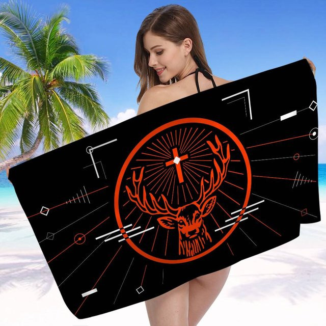 J-Jägermeister Mikrofaser Strandtuch Saugfähig und Schnelltrocknend, B: 95 cm, H: 135 cm - Bild 1