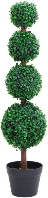 furnicato Künstlicher Buchsbaum in Kugelform mit Topf, Grün, Höhe: 90 cm - Bild 1