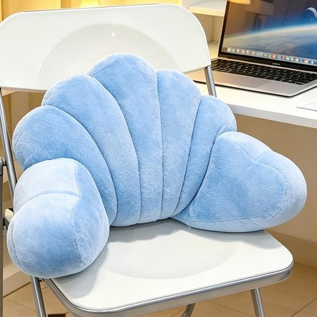 Yiran Health & Beauty Muschel Hüftkissen aus weichem Plüsch in Blau und Multicolour, Breite: 60 cm - Bild 1