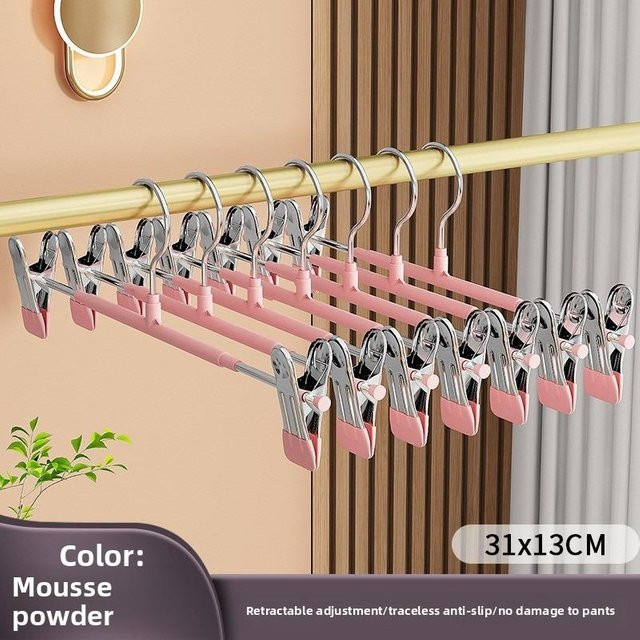 MENGN Top Multifunktionaler Hosenbügel mit Clips in Rosa, rutschfest und winddicht, B/H: 30 x 13,5 cm - Bild 1