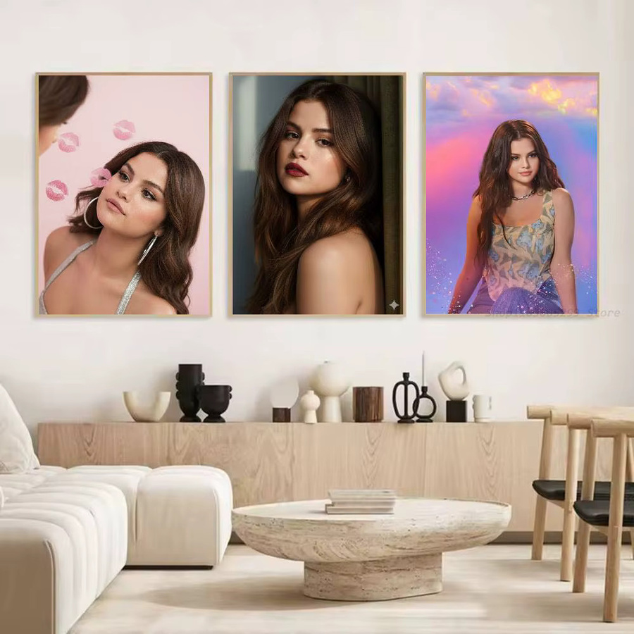 Wasserfester Wandaufkleber mit Portrait von Selena Gomez in Mehrfarbig für deine Wanddekoration - Bild 5