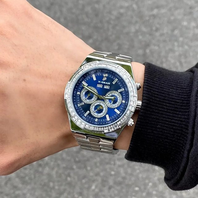 X-GEAR Armbanduhr Edelstahl, silber, Herren - Bild 1