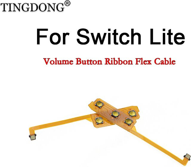 TingDong Ersatzteil Flexkabel für Nintendo Switch Lite Ein/Aus-Schalter und Lautstärketaste mit Innenkupferdraht in Orange - Bild 1