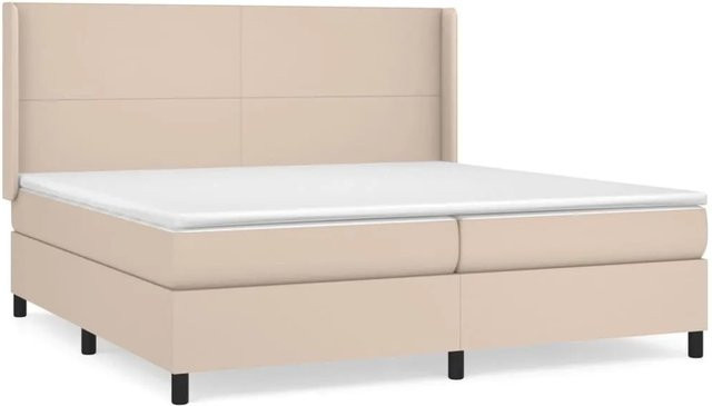 vidaXL Boxspringbett Hybrid mit Taschenfederkern in Cappuccino-Braun, B/T/H: 200 x 200 x 203 cm - Bild 1