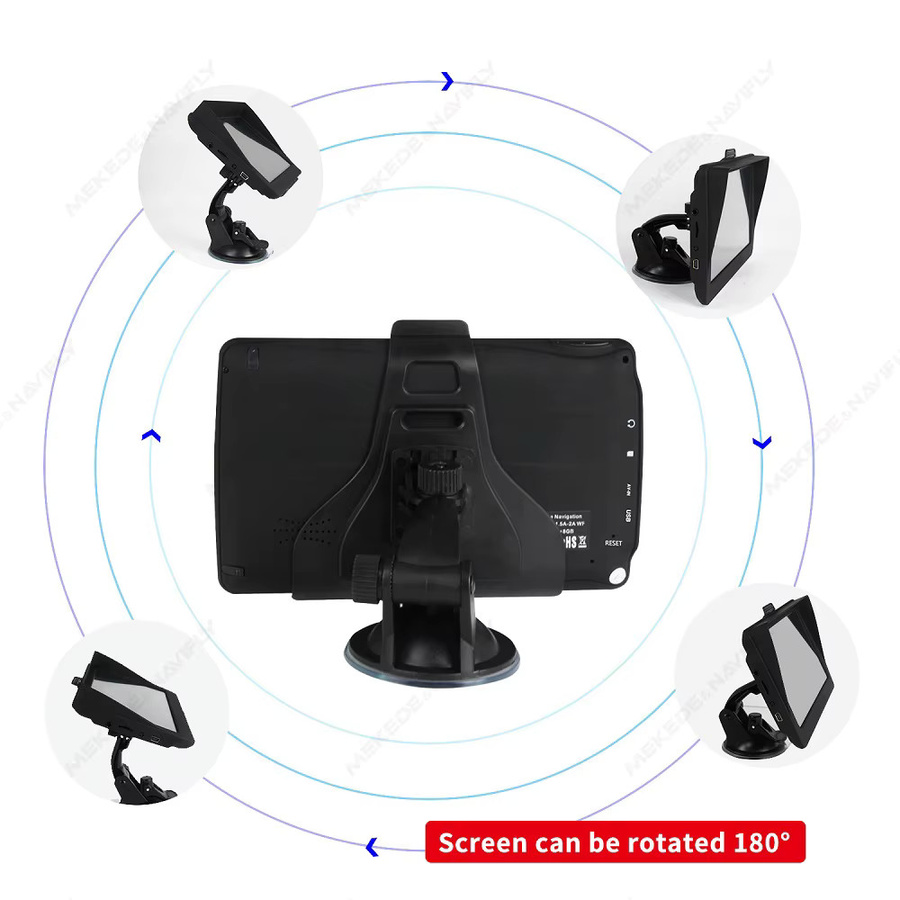 Navifly 7-Zoll GPS-Navigationssystem mit kapazitivem Touchscreen und integrierter Europakarte in Schwarz, unterstützt MP3, FM und TF-Medien - Bild 5