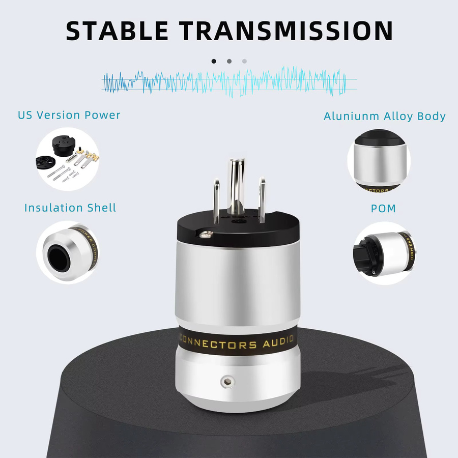 Preffair Hi-End Audio-Netzstecker IEC C13 aus Aluminium in Silber - Bild 3