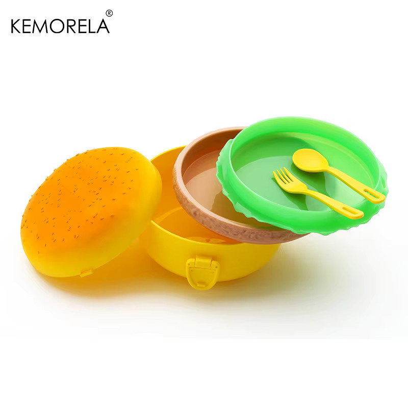 KEMORELA Hamburger Brotdose aus lebensmittelechtem Kunststoff, isoliert und mikrowellengeeignet - Bild 3