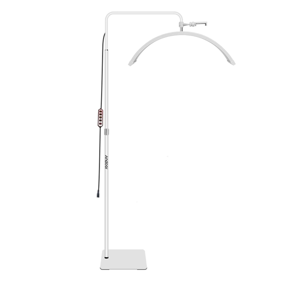 Andoer HD-M6XR Boden-LED-Halbmond-Videoleuchte, 36 W dimmbar, 5600 K weißes und rotes Licht, Höhe: 186 cm - Bild 3