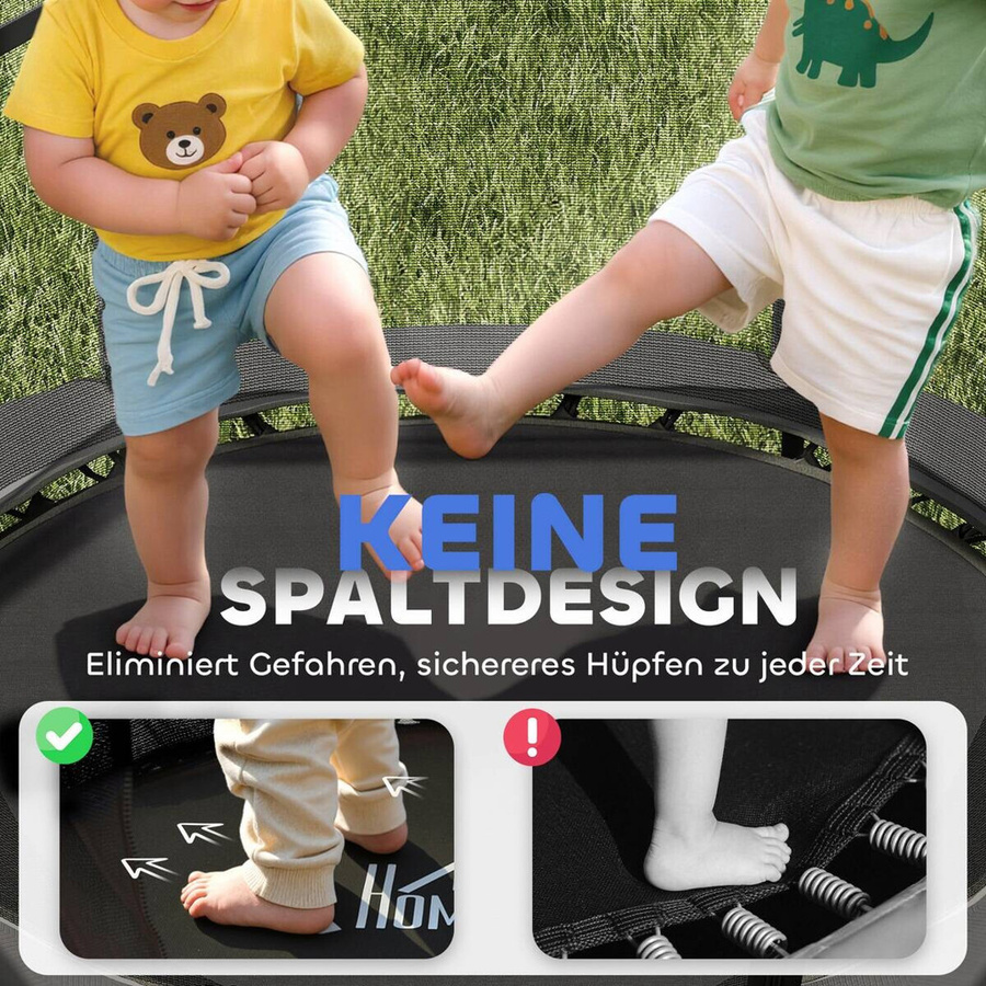 HOMCOM Kindertrampolin mit Sicherheitsnetz und Randabdeckung Schwarz 3-10 Jahre - Bild 3