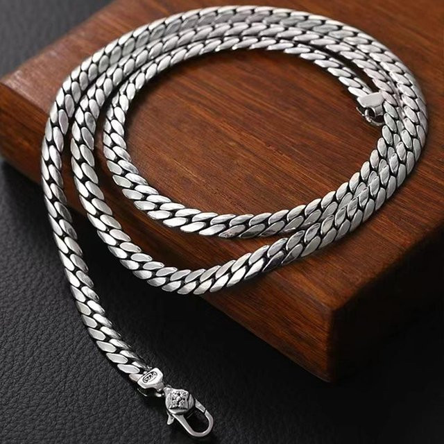 Wucifang Jewelry Halskette, 925 Silber, 55 cm, Herren, Unisex, gray - Bild 1
