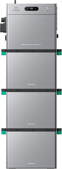 Zendure SuperCharged SolarFlow 2400 AC Plus Balkonkraftwerk mit bidirektionalem AC Ausgang bis 2400W und 3 AB3000L in Silber/Grau - Bild 1