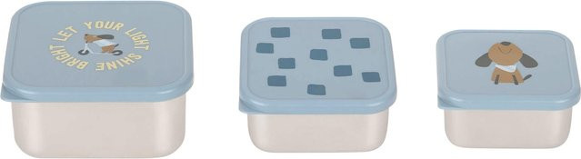 Lässig 3er-Set Brotdosen aus Edelstahl in Blau mit Snap-Lid und BPA-frei - Bild 1