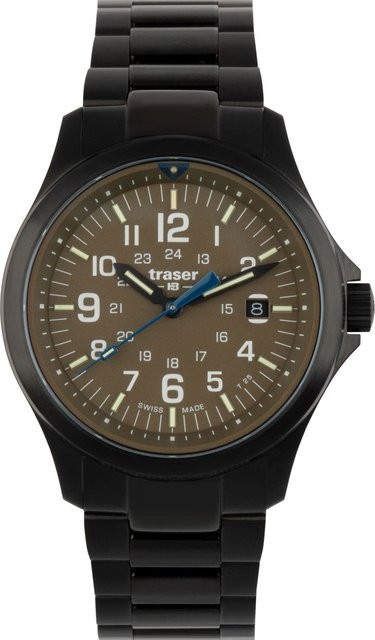 Traser Herrenuhr, Quarz, Edelstahl, Khaki, 42 mm, 10 ATM - Bild 1