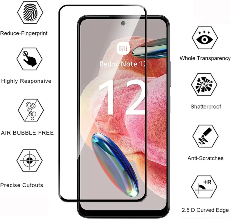 4er-Pack Panzerglas Display Schutz für Xiaomi Redmi Note 14 5G 13 12 11 Pro 12S 11S 10S 15C 14C 13C 12 10A 9A in Transparent - Bild 2