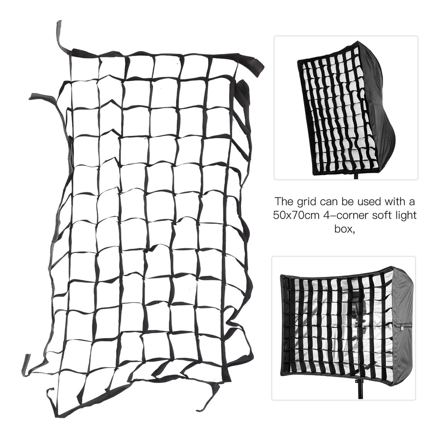 YOUTHINK Faltbare Softbox mit Zellgitternetz für Fotografie in Schwarz, B: 50 cm, H: 70 cm - Bild 2