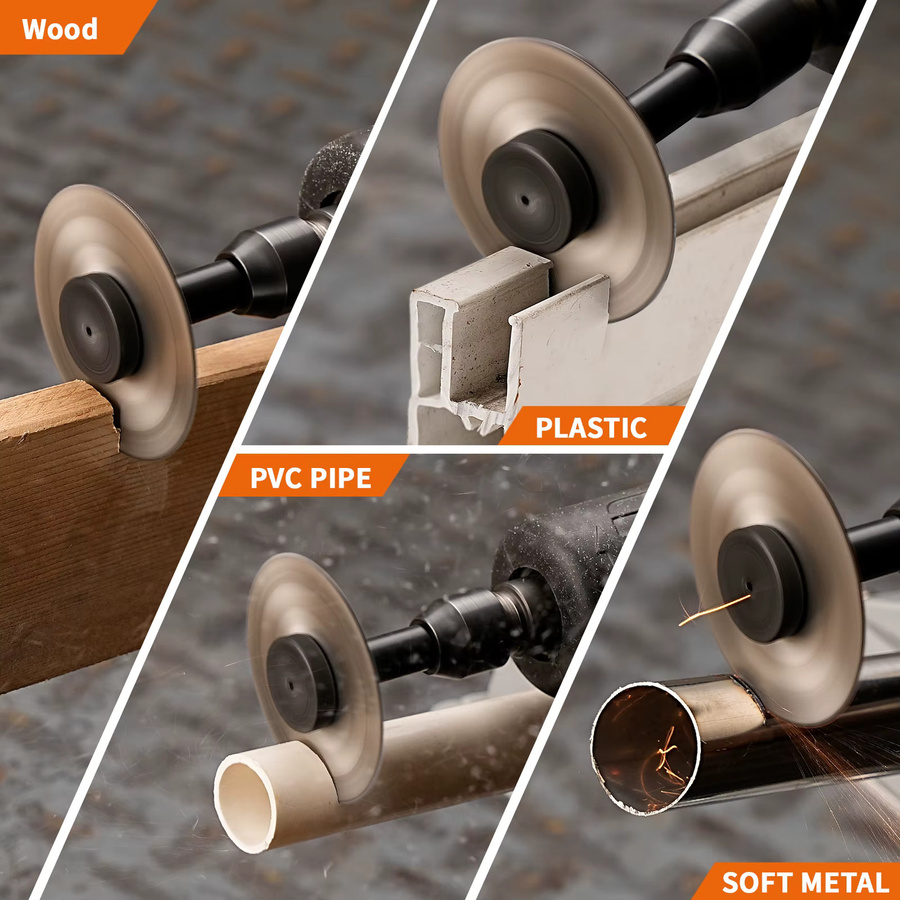 NuoDunco 6er-Set Mini Kreissägeblätter 50 mm für Bohrer und Tischsägen zum Schneiden von Holz, Metall und PVC, Farbe: Silber - Bild 6
