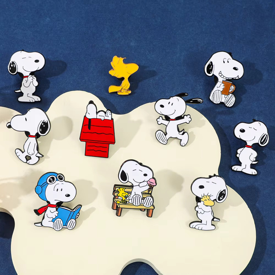 Bandai Snoopy Woodstock Cartoon Emaille-Broschen, 10-teiliges Set - Bild 3