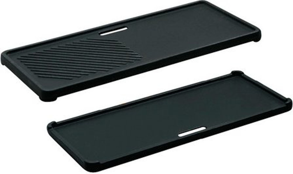Enders Guss-Wendeplatte 1/3 für Gasgrill Boston 3 K aus emailliertem Gusseisen, schwarz, B: 43 cm, T: 21 cm, H: 1 cm - Bild 2
