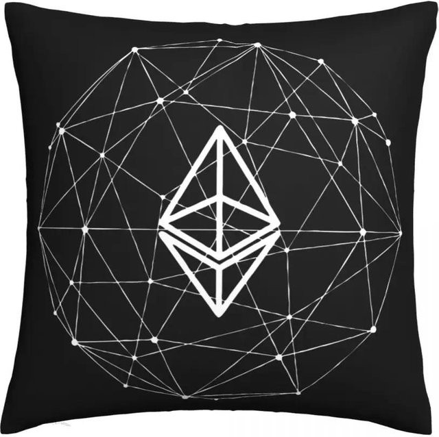 Ethereum Logo Kissenbezug aus Polyester, Quadratische Kissenhülle für deine Dekoration, B/T: 45 x 45 cm - Bild 1
