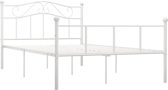 vidaXL Bettgestell aus Metall in Weiß B/T/H: 120 x 200 x 127,5 cm - Bild 1
