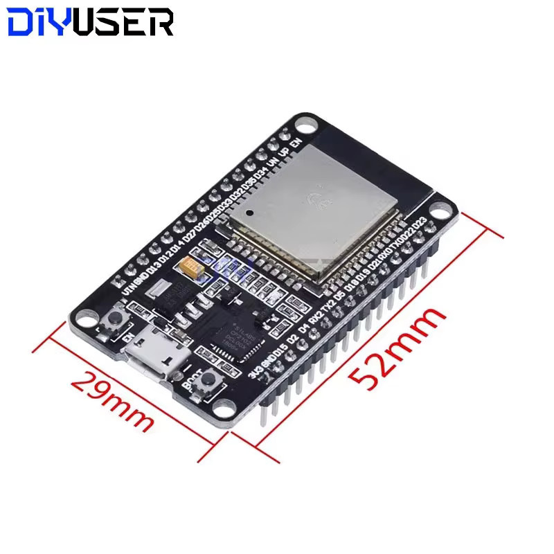 DIYUSER ESP32-Entwicklungsboard mit WiFi und Bluetooth, Dual Core, ESP-WROOM-32D/32U, Schwarz - Bild 2