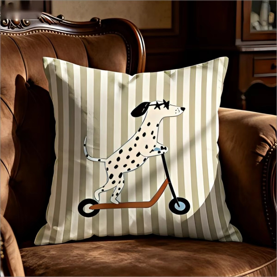 Dekorativer Kissenbezug mit Dalmatiner-Hund Motiv in Multicolour, quadratischer Roller-Kissenbezug für Sofa und Kinderzimmer, B/T/H: 45 x 45 x 45 cm - Bild 4
